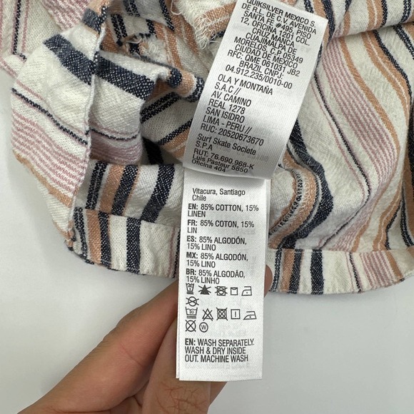 Roxy Live Lovely Button Front Linen Tank Top Size XS - Picture 8 of 14